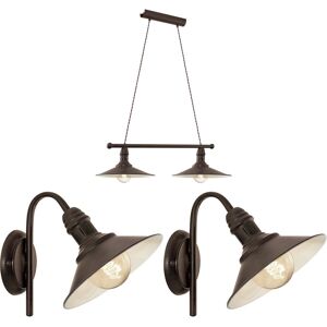 Unknown G03461 Pendant light set - Antique Wood & Beige - Light fixture Unknown G03461 Pendant light set - Antique Wood & Beige - Light fixture
