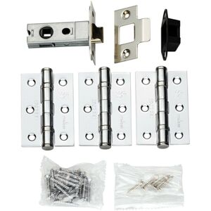 Gen - 64mm Bolt-Through Tubular Latch - 3x4in - Chrome - Hinge Gen - 64mm Bolt-Through Tubular Latch - 3x4in - Chrome - Hinge