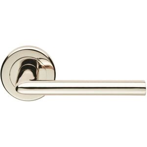 Loops - Slimline Straight Bar Lever - Round Rose - Polished Nickel Loops - Slimline Straight Bar Lever - Round Rose - Polished Nickel