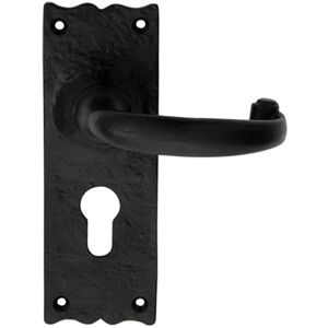 Loops - PAIR Forged Curved Lever - 155x54mm - Black Antique - Lever Handle Loops - PAIR Forged Curved Lever - 155x54mm - Black Antique - Lever Handle