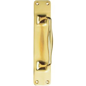 Unknown - One Piece Backplate - Polished Brass - Door Pull Handle Unknown - One Piece Backplate - Polished Brass - Door Pull Handle