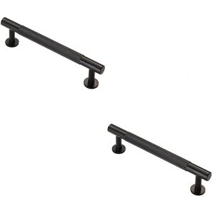 Loops - Knurled Bar Door Pull 158x13 - 128mm Matt Black Loops - Knurled Bar Door Pull 158x13 - 128mm Matt Black