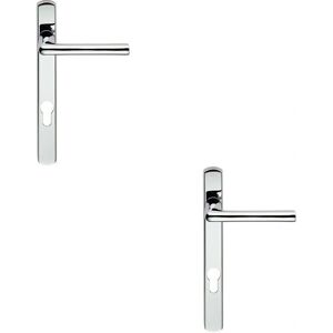 Loops - Lever Narrow Backplate - Polished Chrome - Door Lever Loops - Lever Narrow Backplate - Polished Chrome - Door Lever