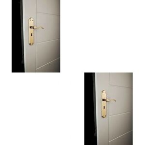 Loops - Curved Handle - 245 x 45 mm - Long Lock Backplate - Polished Chrome - Door handle set Loops - Curved Handle - 245 x 45 mm - Long Lock Backplate - Polished Chrome - Door handle set