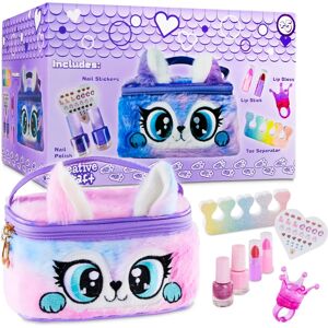 Kreativekraft Conjuntos de Maquiagem e Esmaltes para Meninas - Bolsa de Pelúcia Kreativekraft Conjuntos de Maquiagem e Esmaltes para Meninas - Bolsa de Pelúcia