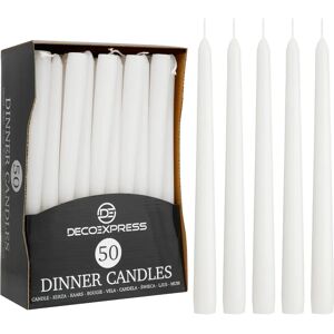 DECO EXPRESS 50 White Taper Candles - Candle Set in White DECO EXPRESS 50 White Taper Candles - Candle Set in White
