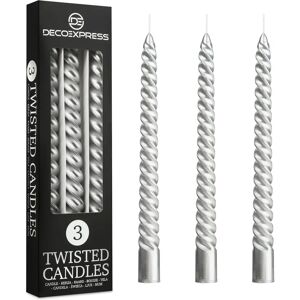 DecoExpress Silver 6-hour twisted candles - Candles DecoExpress Silver 6-hour twisted candles - Candles
