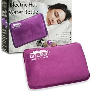 CityComfort Garrafa de água quente elétrica - Roxo - Tamanho único - Garrafa de água quente CityComfort Garrafa de água quente elétrica - Roxo - Tamanho único - Garrafa de água quente