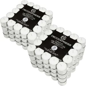 Deco Express Unscented Tealight Candle - 200 White Candles Deco Express Unscented Tealight Candle - 200 White Candles