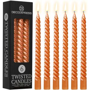 DECO EXPRESS DecoExpress 6 Hour Twisted Candles Pack of 6 Home Fragrance Decor Orange DECO EXPRESS DecoExpress 6 Hour Twisted Candles Pack of 6 Home Fragrance Decor Orange