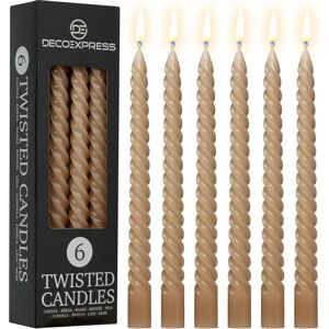 DECO EXPRESS DecoExpress Brown Twist Candles Pack of 6 - Candles DECO EXPRESS DecoExpress Brown Twist Candles Pack of 6 - Candles