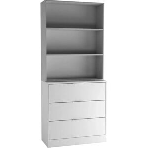 URBN Living - 80cm White Drawers & Grey Bookcase - Storage Chest URBN Living - 80cm White Drawers & Grey Bookcase - Storage Chest