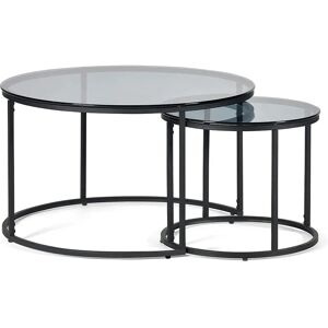 Julian Bowen Chicago Smoked Glass Nesting Coffee Tables - Coffee Tables Julian Bowen Chicago Smoked Glass Nesting Coffee Tables - Coffee Tables