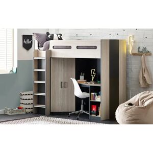 Julian Bowen Hercules 3ft Single Woodgrain and Anthracite High Sleeper Bed Frame - Bed Frame Julian Bowen Hercules 3ft Single Woodgrain and Anthracite High Sleeper Bed Frame - Bed Frame