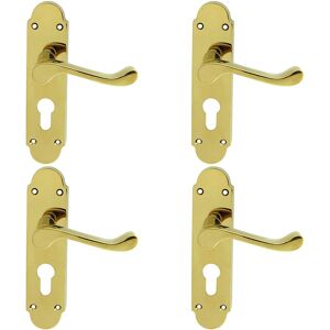LOOPS - Victorian Lever Backplate - Polished Brass - Lock Backplate LOOPS - Victorian Lever Backplate - Polished Brass - Lock Backplate
