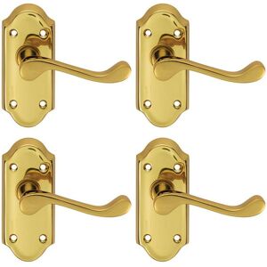 Loops - Victorian Scroll Lever - Brass - 112x48mm - Door Lever Loops - Victorian Scroll Lever - Brass - 112x48mm - Door Lever