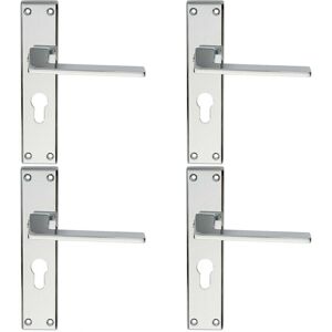 Loops - Flat Straight Lever - Euro Backplate - 180 x 40mm - Door Handle Loops - Flat Straight Lever - Euro Backplate - 180 x 40mm - Door Handle