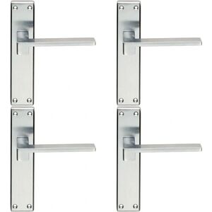 Generic - LatchBackplate 180x40 - Satin Chrome - Door Lever Generic - LatchBackplate 180x40 - Satin Chrome - Door Lever