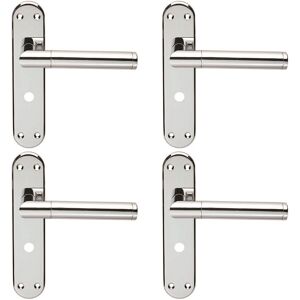 Loops - 4x Round Bar Lever - Chrome - 180x40mm - Door Handle Loops - 4x Round Bar Lever - Chrome - 180x40mm - Door Handle