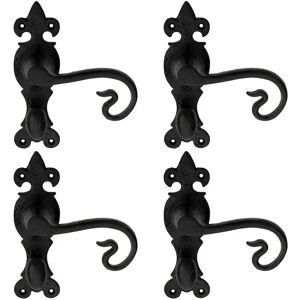Loops - Forged Curled Handle - Black Antique - 167x51 mm - Door handle Loops - Forged Curled Handle - Black Antique - 167x51 mm - Door handle