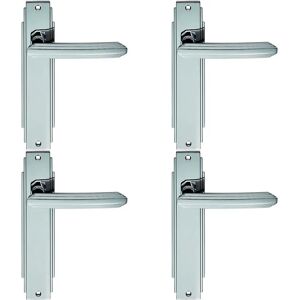 Loops - PAIR Line Detailed - Polished Chrome - 205x45mm Backplate - Door Handle Loops - PAIR Line Detailed - Polished Chrome - 205x45mm Backplate - Door Handle