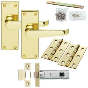 Generic - Brass Victorian Lever - Straight Lever - Square Backplate - Door Handle Set Generic - Brass Victorian Lever - Straight Lever - Square Backplate - Door Handle Set