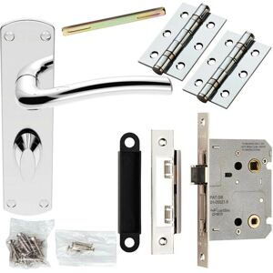 Unknown Chrome Curved Round Arm - Door Handle Set Unknown Chrome Curved Round Arm - Door Handle Set