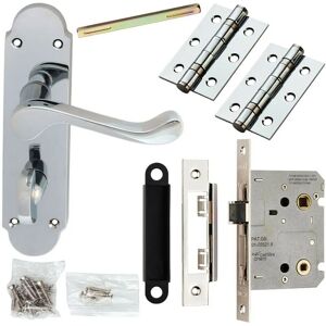 Loops - Door Handle & Bathroom Lock Pack - Chrome Loops - Door Handle & Bathroom Lock Pack - Chrome