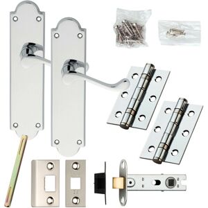 Loops - Door Handle & Latch Pack Chrome Victorian Scroll - Chrome - Victorian Scroll - Door Handle Set Loops - Door Handle & Latch Pack Chrome Victorian Scroll - Chrome - Victorian Scroll - Door Handle Set