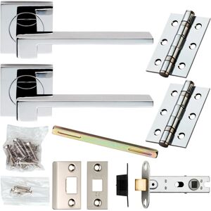 Unknown - Chrome Slim Bar - Square Rose - Flat Bar - Door Handle Unknown - Chrome Slim Bar - Square Rose - Flat Bar - Door Handle