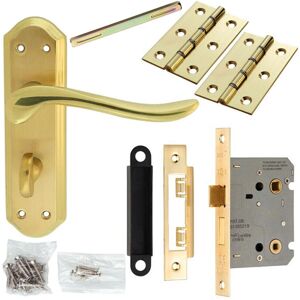 Loops - Door Handle & Bath Lock Pack - Brass - Door hardware Loops - Door Handle & Bath Lock Pack - Brass - Door hardware