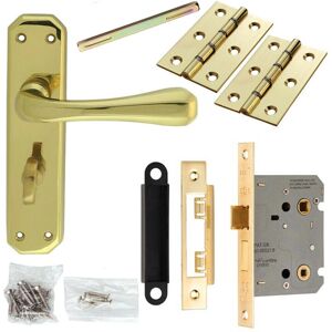 Loops - Door Handle & Lock Pack - Brass - Thumb Turn Backplate Loops - Door Handle & Lock Pack - Brass - Thumb Turn Backplate