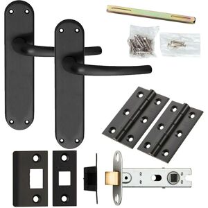 Loops - Door Handle Pack - Matte Black - Curved Round Lever - Door Loops - Door Handle Pack - Matte Black - Curved Round Lever - Door