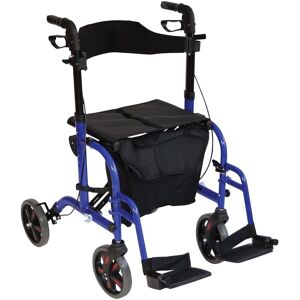 Loops - Blue Deluxe Aluminium Rollator - Blue - 2-in-1 - Rollator Loops - Blue Deluxe Aluminium Rollator - Blue - 2-in-1 - Rollator
