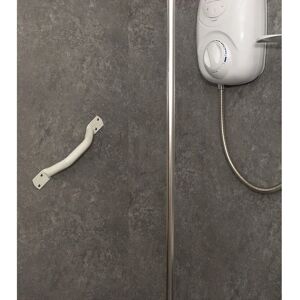Unknown - White Steel Pipe Grab Bar - 600mm - Grab Bar Unknown - White Steel Pipe Grab Bar - 600mm - Grab Bar