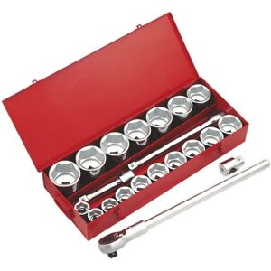 Loops - 22 Pack Socket Set - 1-Inch Drive - 6-Point Socket & Ratchet - Tool Set Loops - 22 Pack Socket Set - 1-Inch Drive - 6-Point Socket & Ratchet - Tool Set