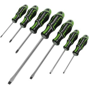 Loops - 7 Pack Premium Soft Grip - Green - Slotted & Phillips - Screwdriver set Loops - 7 Pack Premium Soft Grip - Green - Slotted & Phillips - Screwdriver set