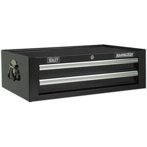 Loops 670 x 440 x 210mm Black 2-Drawer Tool Chest - Storage Cabinet Loops 670 x 440 x 210mm Black 2-Drawer Tool Chest - Storage Cabinet