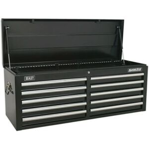 Loops 1265mm Tool Chest - Black, 10 Drawers, Lockable, Heavy Steel Loops 1265mm Tool Chest - Black, 10 Drawers, Lockable, Heavy Steel
