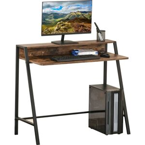 HOMCOM 2-Tier Workstation Desk - Computer Table with Storage Shelf HOMCOM 2-Tier Workstation Desk - Computer Table with Storage Shelf