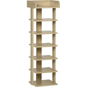 HOMCOM 7 Tier Shoe Rack Organizer Storage Shelf Wooden Display Cabinet - Shoe Rack HOMCOM 7 Tier Shoe Rack Organizer Storage Shelf Wooden Display Cabinet - Shoe Rack