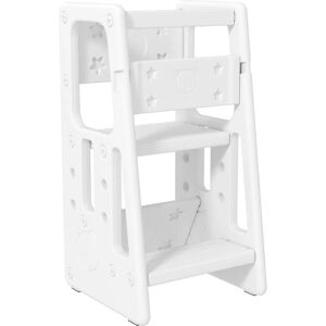 HOMCOM Kids Step Stool Adjustable Standing Platform Toddler White - Kids Step Stool HOMCOM Kids Step Stool Adjustable Standing Platform Toddler White - Kids Step Stool