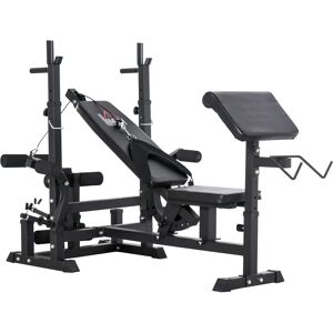 HOMCOM Black Multi-Exercise Full-Body Weight Bench - Full-Body Workout Equipment HOMCOM Black Multi-Exercise Full-Body Weight Bench - Full-Body Workout Equipment