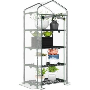Outsunny Mini Greenhouse 4-Tier Portable Plant House Shed - Green - Greenhouse Outsunny Mini Greenhouse 4-Tier Portable Plant House Shed - Green - Greenhouse