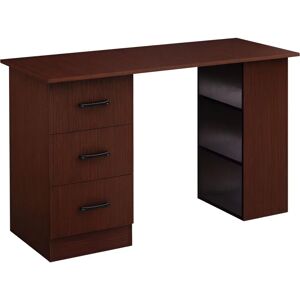 HOMCOM Walnut 120cm Computer Desk with 3 Shelves & Drawers - Computer Desk HOMCOM Walnut 120cm Computer Desk with 3 Shelves & Drawers - Computer Desk