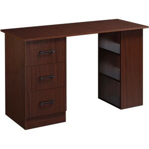 HOMCOM Walnut Brown Office Desk with Shelves & Drawers - Office Desk HOMCOM Walnut Brown Office Desk with Shelves & Drawers - Office Desk
