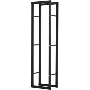 HOMCOM 150cm Metal Firewood Log Holder Rack - Elevated Design HOMCOM 150cm Metal Firewood Log Holder Rack - Elevated Design