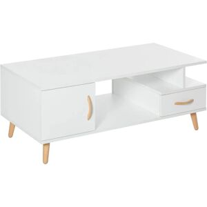 HOMCOM White Modern Minimalism Coffee Table with Storage - Coffee Table HOMCOM White Modern Minimalism Coffee Table with Storage - Coffee Table