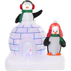 HOMCOM 5ft Lighted Christmas Inflatable Two Penguins - Inflatable Christmas Decoration HOMCOM 5ft Lighted Christmas Inflatable Two Penguins - Inflatable Christmas Decoration