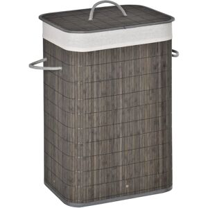 HOMCOM Grey Collapsible Laundry Basket with Lid & Handles HOMCOM Grey Collapsible Laundry Basket with Lid & Handles